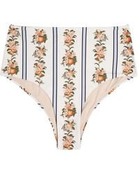Agua Bendita - Floral-Print Striped Bikini Bottom - Lyst