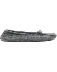 N.Peal Cashmere - Cashmere Cable-Knit Slippers - Lyst