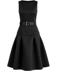 Ganni - Robe Plissée À Taille Ceinturée - Lyst