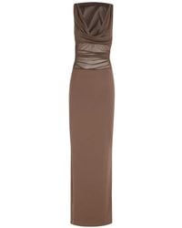 SER.O.YA - Maxi Marla Draped Tulle-Panel Dress - Lyst