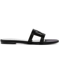 Versace - Greca Maze Crystal Flat Sandals - Lyst