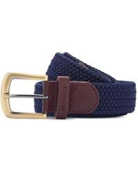 Barbour - Gewebter Gürtel Mit Lederbesatz - Lyst