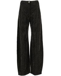 Elisabetta Franchi - Balloon Denim Jeans With Rhinestones - Lyst