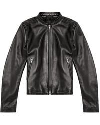 DIESEL - Lambskin Mock Neck Jacket - Lyst