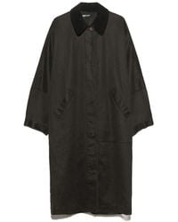 Bimba Y Lola - Dark-Khaki Waxed Midi Trench - Lyst