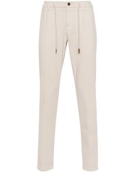 Eleventy - Drawstring-fastening Cotton-blend Tapered Trousers - Lyst