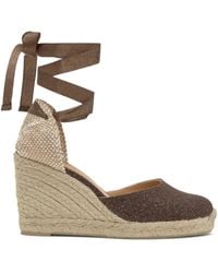 Castañer - 90Mm Carina Glitter Wedge-Heel Espadrilles - Lyst