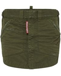 DSquared² - Distressed Cotton Mini Skirt - Lyst