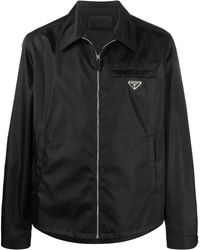 Prada - Re-nylon Logo Plaque Shirt - Lyst