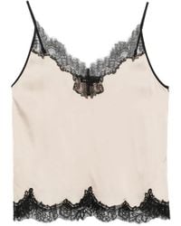 Maje - Top Mit Spitzenborte - Lyst