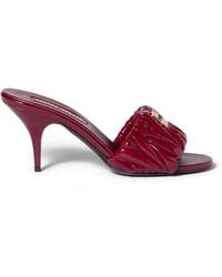 Miu Miu - Matelassé Patent Nappa Leather Mules - Lyst