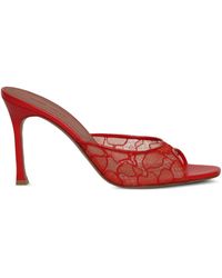 AMINA MUADDI - 95Mm Alexa Lace Slipper Sandals - Lyst