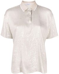 Brunello Cucinelli - Sequin Embellishment Polo T-shirt - Lyst