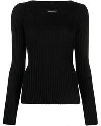 Anine Bing - Cut-Out Ribbed Knitted Top - Lyst