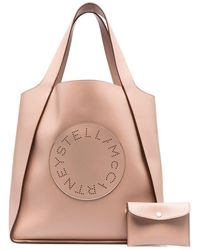 Stella McCartney - Bolso shopper con logo y perforaciones - Lyst