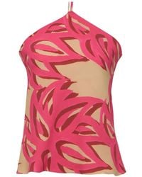 Themis Z - Ismene Sabra Leaf-Print Halterneck Blouse - Lyst