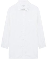 Yohji Yamamoto - Katoenen Overhemd Met Gelaagde Kraag - Lyst