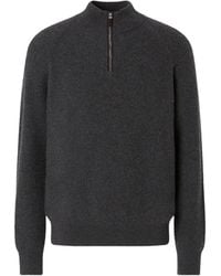 ZEGNA - Dark Mélange Oasi Cashmere Zip Mock Sweater - Lyst