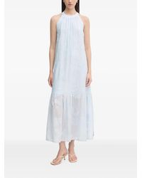 GAUDI - Floral-Embroidered Halterneck Maxi Dress - Lyst