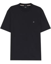 BOSS - Mercerised-Cotton T-Shirt With Double B Monogram - Lyst