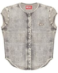 DIESEL - Logo Detail Button Shirt - Lyst
