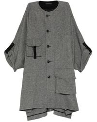 Y's Yohji Yamamoto - Twill Flannel Collarless Dolman Coat - Lyst