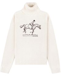 Sporty & Rich - Turtleneck Equestrian-Embroidered Sweater - Lyst
