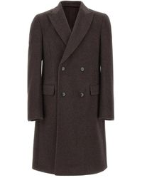 BOSS - Peak Lapels Double-Breasted Coat - Lyst