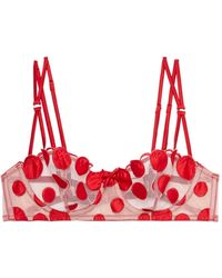 Fleur du Mal - Polka-Dot Balconette Bra - Lyst