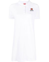 KENZO - Embroidered-logo Mini Polo Dress - Lyst
