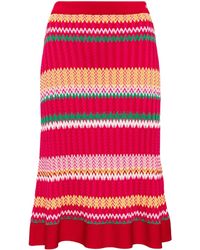 Carolina Herrera - Gonna Midi A Righe - Lyst