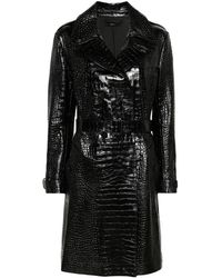 Tom Ford - Crocodile Effect Leather Trench Coat - Lyst