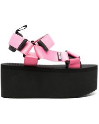 Moschino - Touch-strap Flatform Sandals - Lyst