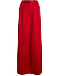 Polo Ralph Lauren - Pleated Satin Wide-Leg Pants - Lyst