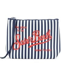 MC2 Saint Barth - Aline Striped Logo-Print Clutch Bag - Lyst