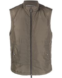 Canali - High-neck Zip-up Gilet - Lyst