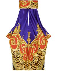 Versace - Cheetah Barocco Lavallière-Top Aus Seide - Lyst