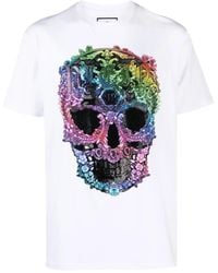 Philipp Plein - Rhinestone-Embellished Skull-Print T-Shirt - Lyst