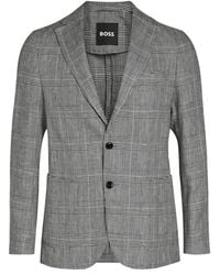 BOSS - Plaid Single-Breasted Blazer - Lyst
