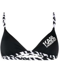 KARL LAGERFELD - Top De Bikini Con Ribete De Cebra - Lyst
