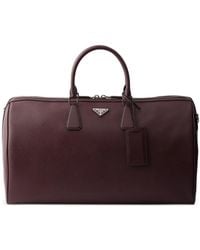 Prada - Saffiano Leather Travel Bag - Lyst