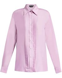 Tom Ford - Plissé-detailed Silk Shirt - Lyst