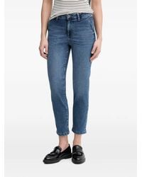 Benetton - Jean Droit À Patch Logo - Lyst