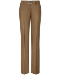 Dolce & Gabbana - Virgin Wool Logo-Plaque Trousers - Lyst