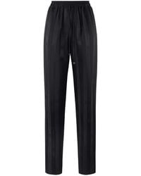 Elisabetta Franchi - Satin Trousers With Jacquard Stripes - Lyst