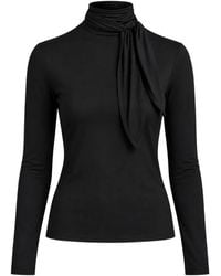 Vince - Tie-Neck Long-Sleeve Sweater - Lyst