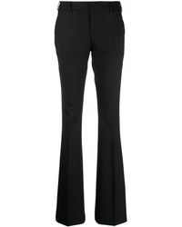 PT Torino - Stripe-Pattern Wool Blend Flared Trousers - Lyst