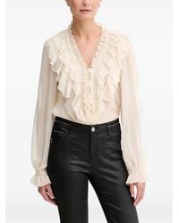 Morgan - Ruffled Long-Sleeve Blouse - Lyst