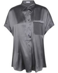 Brunello Cucinelli - Chemise En Soie À Ornements Métalliques - Lyst
