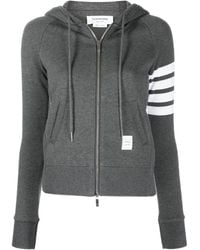 Thom Browne - Classic Loopback 4-Bar Zip Hoodie - Lyst
